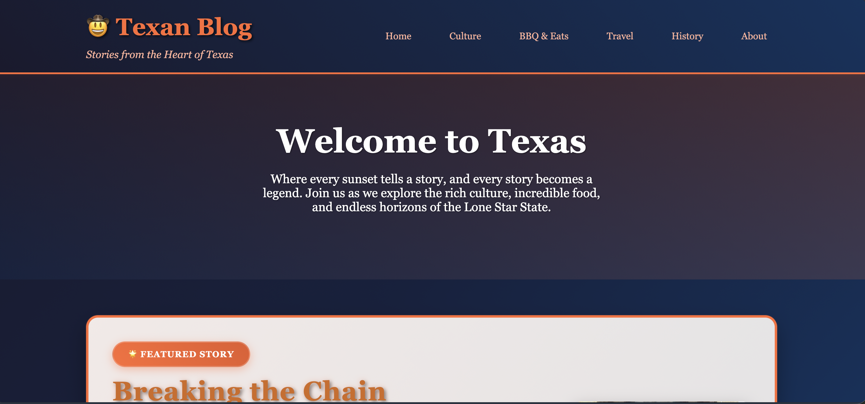 Texan Blog Website Project